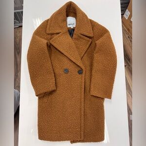 NVLT Flat Bouclé Double-Breasted Overcoat Cognac M